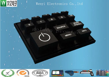 Tastiera su ordinazione chiave nera del silicone/tastiera di gomma conduttiva bianca della stampa di matrice per serigrafia